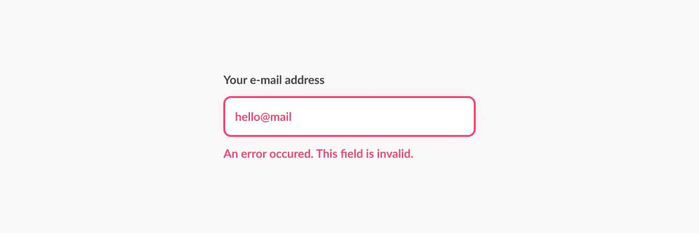 An error label without UX writing