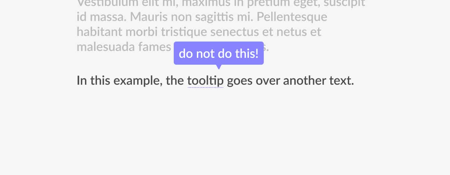 Tooltips best practice. Keep the position of other elements in mind.
