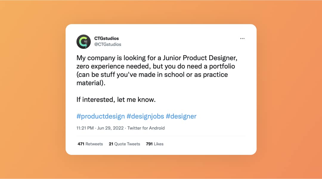 An example of the reactions a junior UX job opening gets online