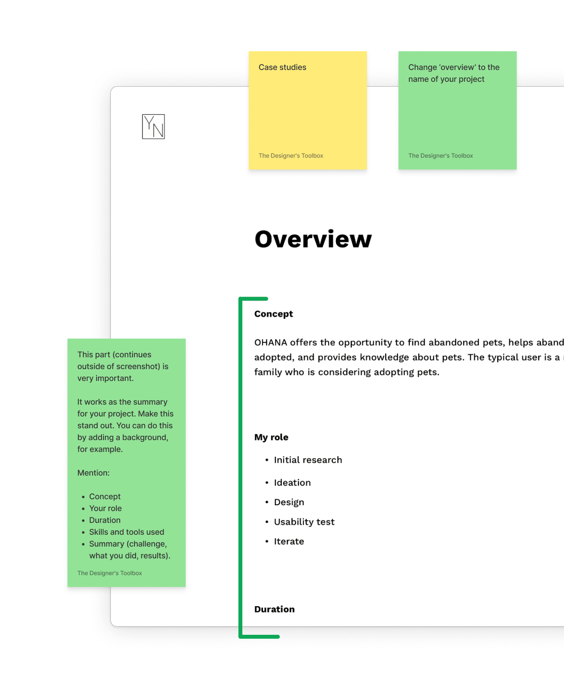 An example of a UX portfolio review